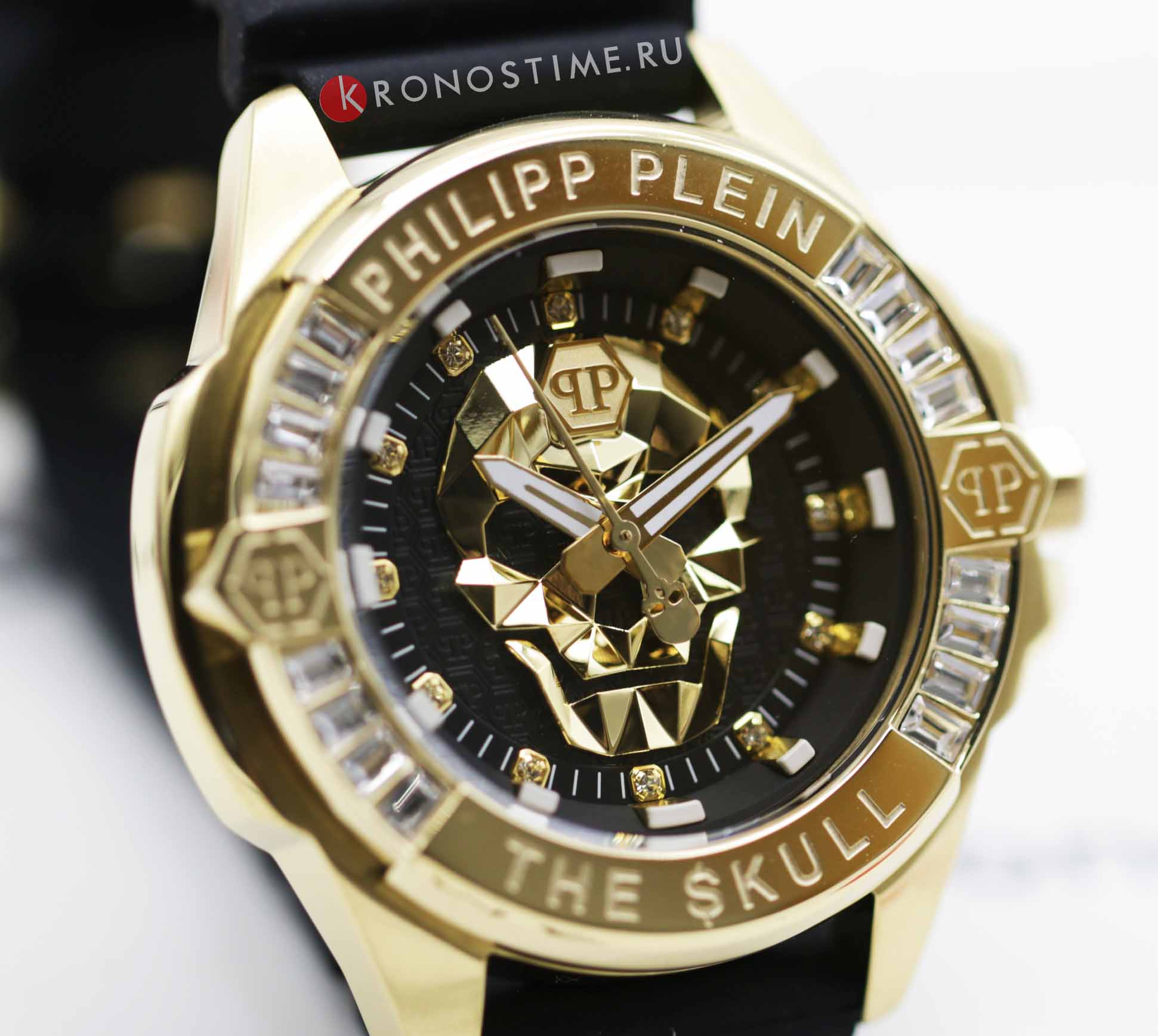Philipp Plein Philipp Plein The Skull PWNAA0122 кварцевые женские часы часы крупный план черный циферблата